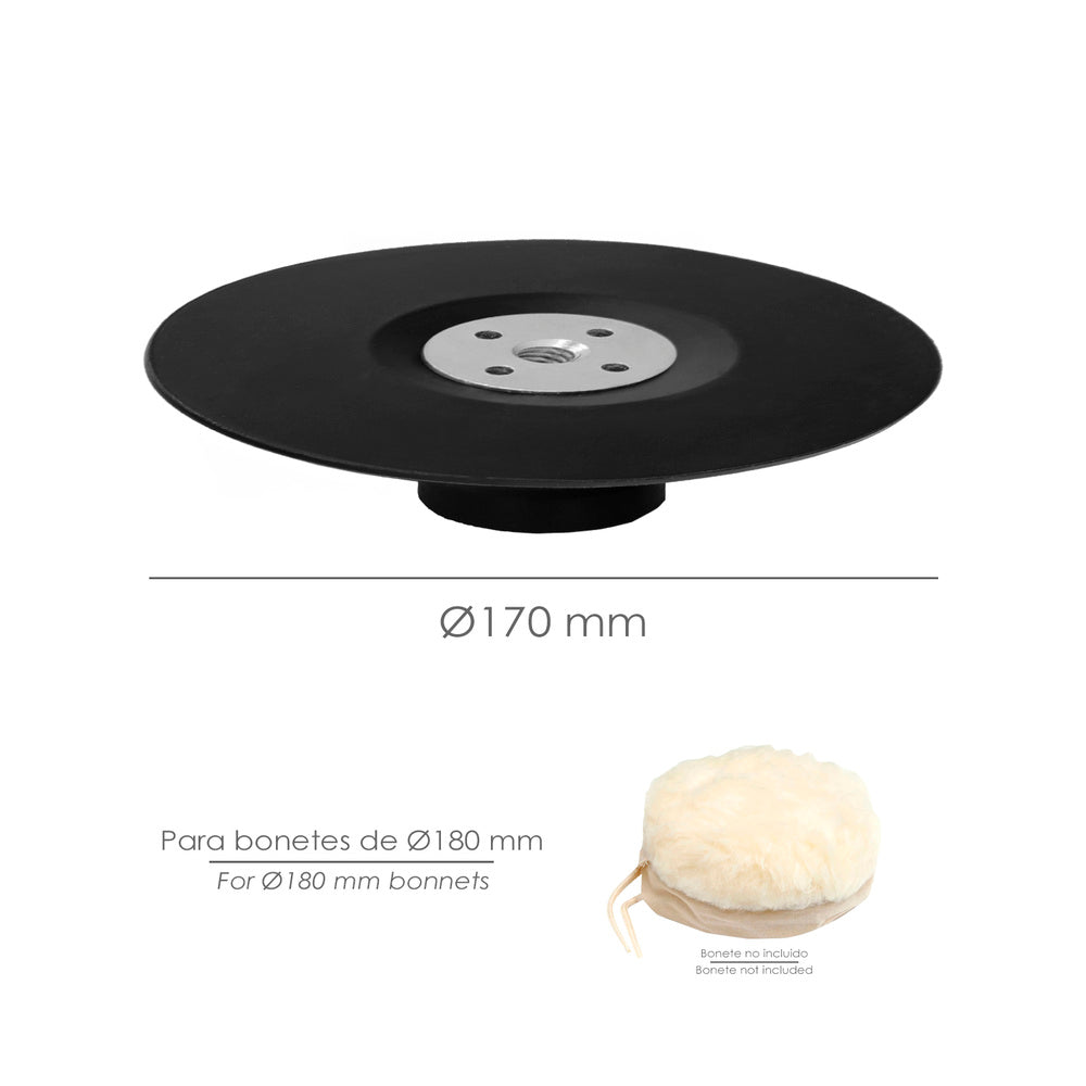 Prato de esmerilhar nylon ø 178 mm com rosca m14. Disco de plástico para boina