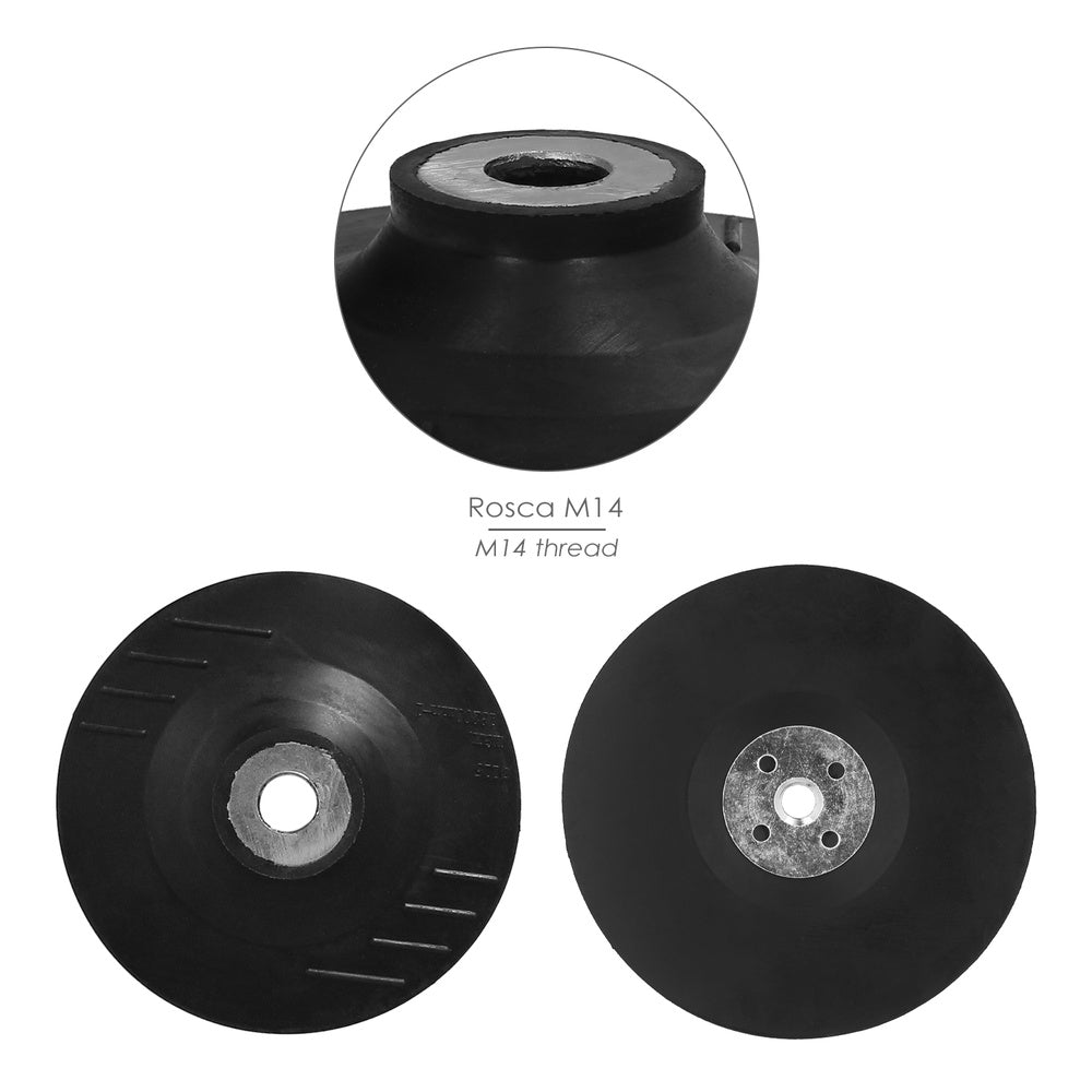 Prato de esmerilhar nylon ø 178 mm com rosca m14. Disco de plástico para boina