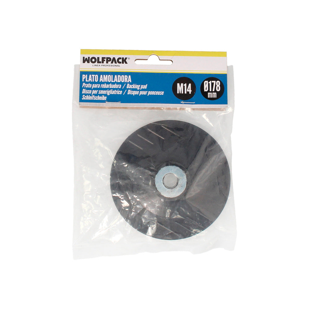 Prato de esmerilhar nylon ø 178 mm com rosca m14. Disco de plástico para boina