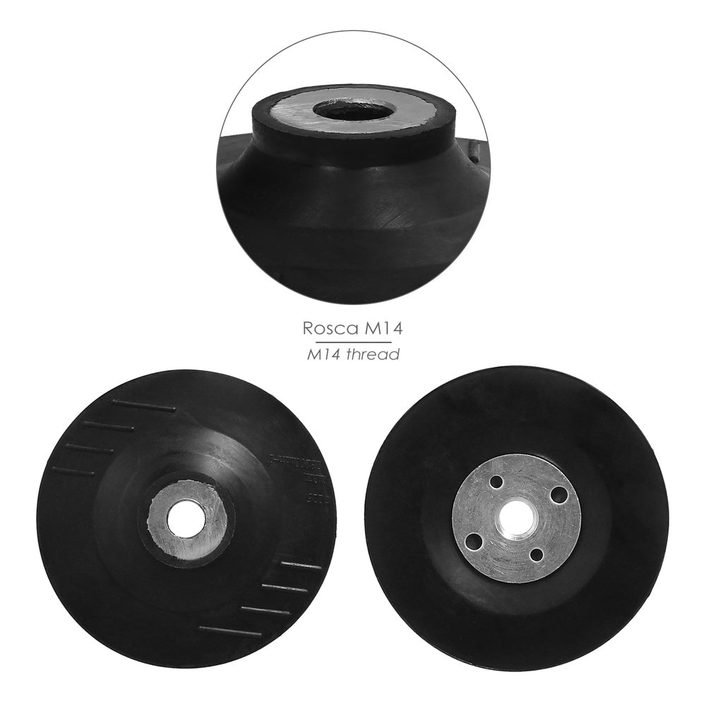 Prato para polir nylon ø 115 mm com rosca m14. Disco de plástico para boina