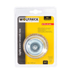 Cepillo acero latonado para taladro taza ø 75 mm espiga 1/4" cepillo taladro alambre latón, cepillo limpieza, cepillo pulir.