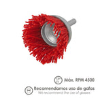 Cepillo nailon taza ø 50 mm 1/4". Cepillo de lijado nailon. Cepillo para taladro de nailon, cepillo de alambre abrasivo de nailon