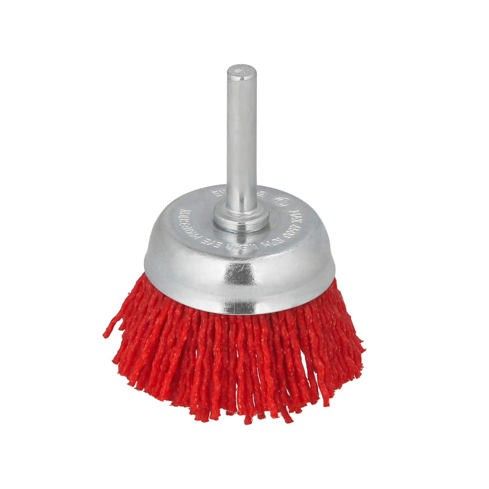 Escova de copo de nylon ø 50 mm 1/4". Escova de lixar de nylon. Escova de nylon para berbequim, escova de arame abrasivo de nylon