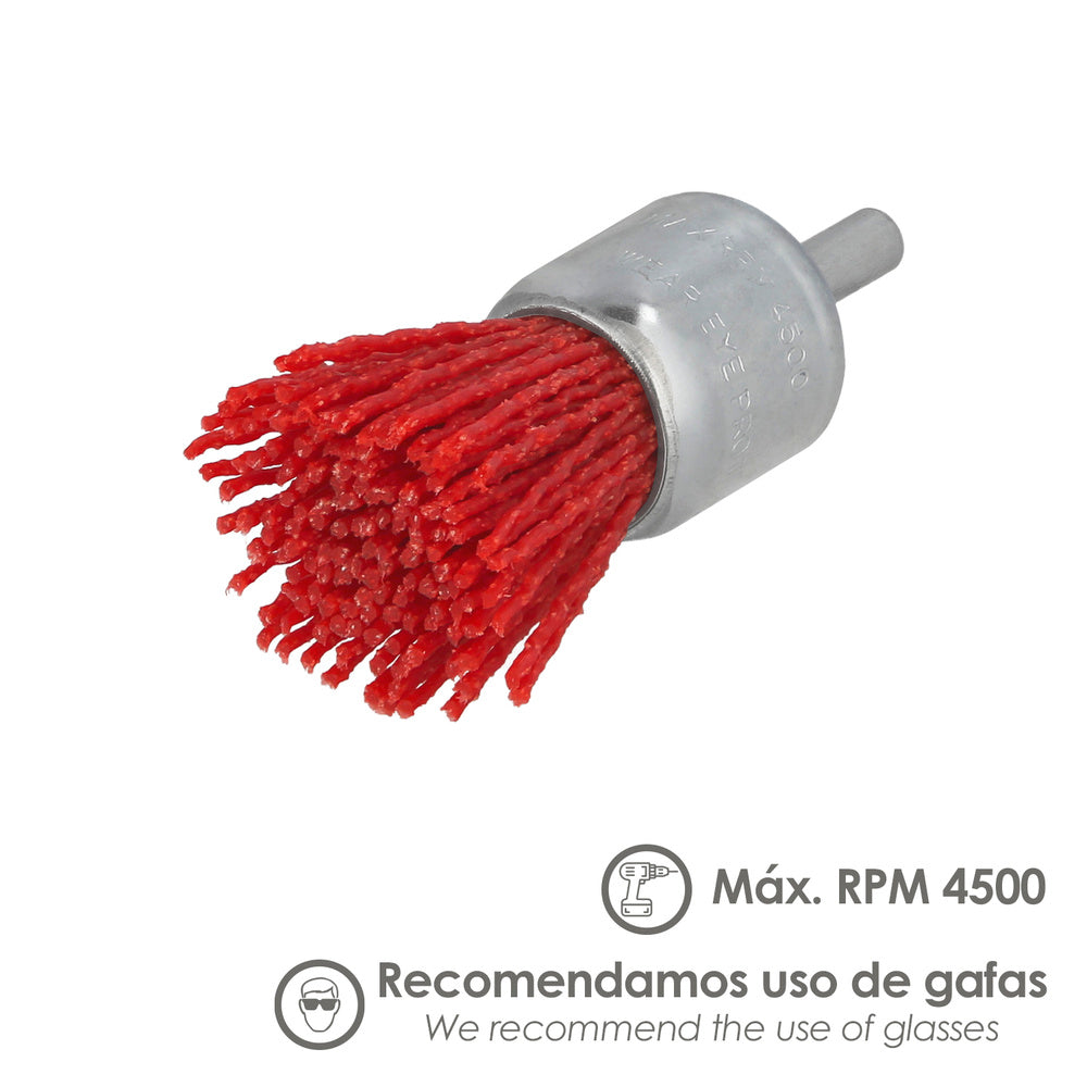 Escova de nylon escova de Ø 25 mm escova de lixar de nylon. Escova de nylon para berbequim, escova de arame abrasivo de nylon