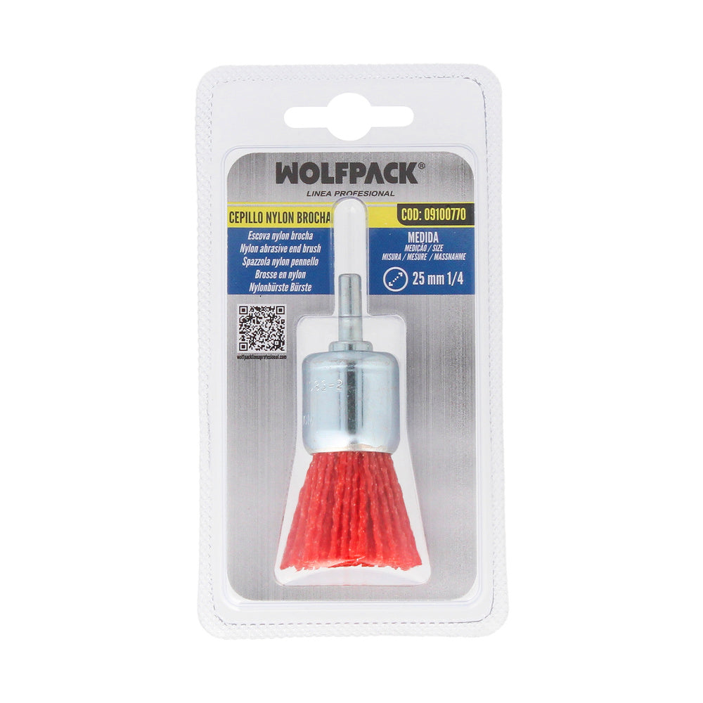 Escova de nylon escova de Ø 25 mm escova de lixar de nylon. Escova de nylon para berbequim, escova de arame abrasivo de nylon