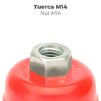 Escova tipo copo com arame de aço entrançado rosca M14, ø 100 mm arame de ø 0,50 mm