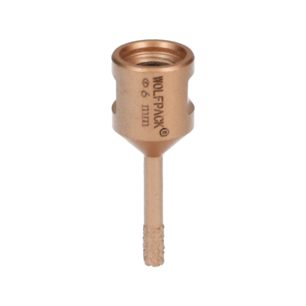 Coroa de diamante para rebarbadora ø 6 mm conexão rosca m14. Corte a seco