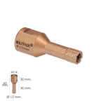 Coroa diamantada para rebarbadora ø 12 mm conexão rosca m14. Corte a seco