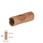 Coroa de diamante para rebarbadora ø 22 mm ligação rosca m14. Corte a seco