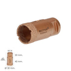 Corona diamante para amoladora ø 30 mm conexión rosca m14. Corte seco