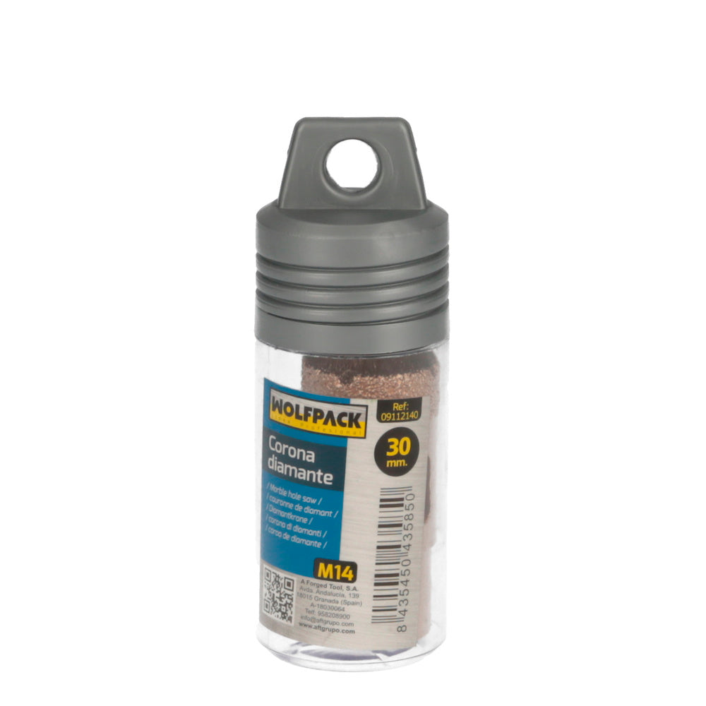 Corona diamante para amoladora ø 30 mm conexión rosca m14. Corte seco