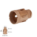 Coroa diamantada para rebarbadora ø 40 mm ligação rosca m14. Corte a seco