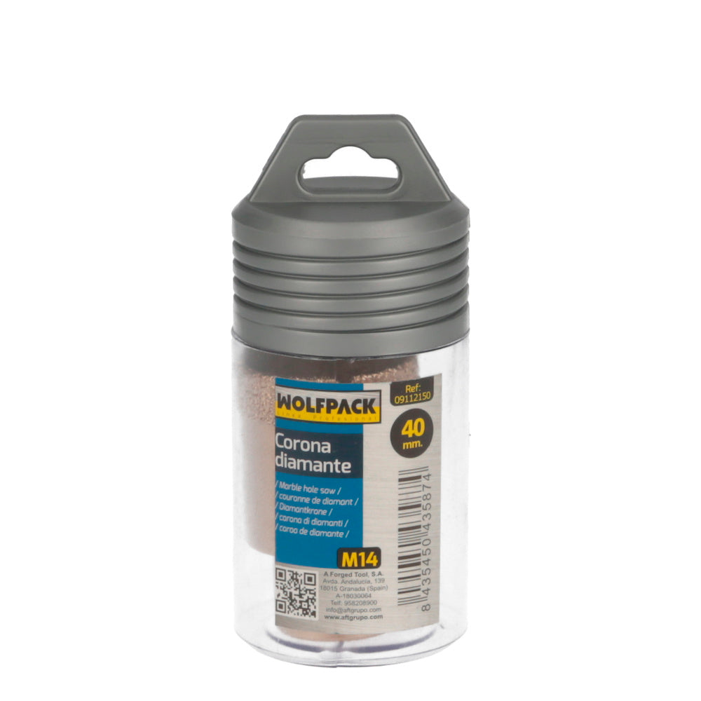 Coroa diamantada para rebarbadora ø 40 mm ligação rosca m14. Corte a seco