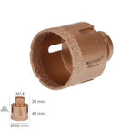 Coroa de diamante para rebarbadora ø 50 mm conexão rosca m14. Corte a seco