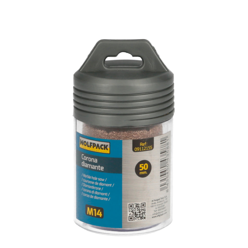 Coroa de diamante para rebarbadora ø 50 mm conexão rosca m14. Corte a seco