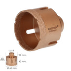 Coroa de diamante para rebarbadora ø 60 mm ligação de rosca m14. Corte a seco