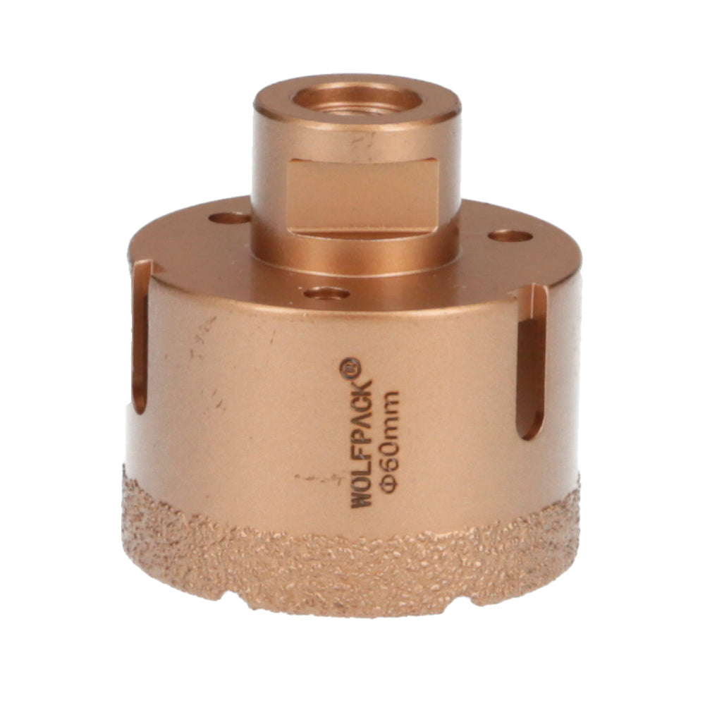 Coroa de diamante para rebarbadora ø 60 mm ligação de rosca m14. Corte a seco