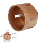 Corona diamante para amoladora ø 65 mm conexión rosca m14. Corte seco