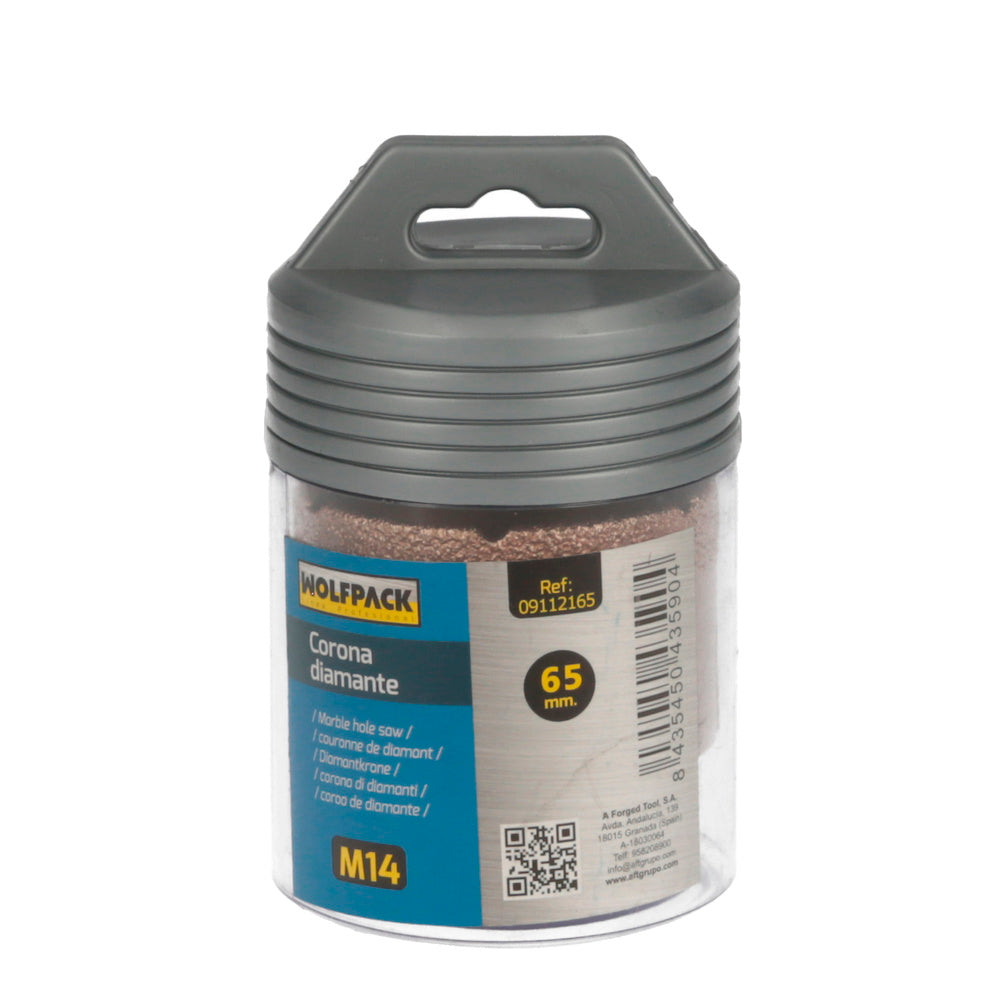Corona diamante para amoladora ø 65 mm conexión rosca m14. Corte seco