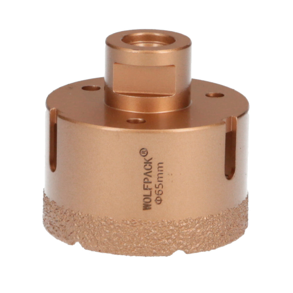 Corona diamante para amoladora ø 65 mm conexión rosca m14. Corte seco
