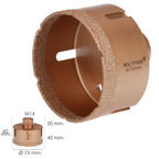 Coroa diamantada para rebarbadora ø 75 mm ligação rosca m14. Corte a seco