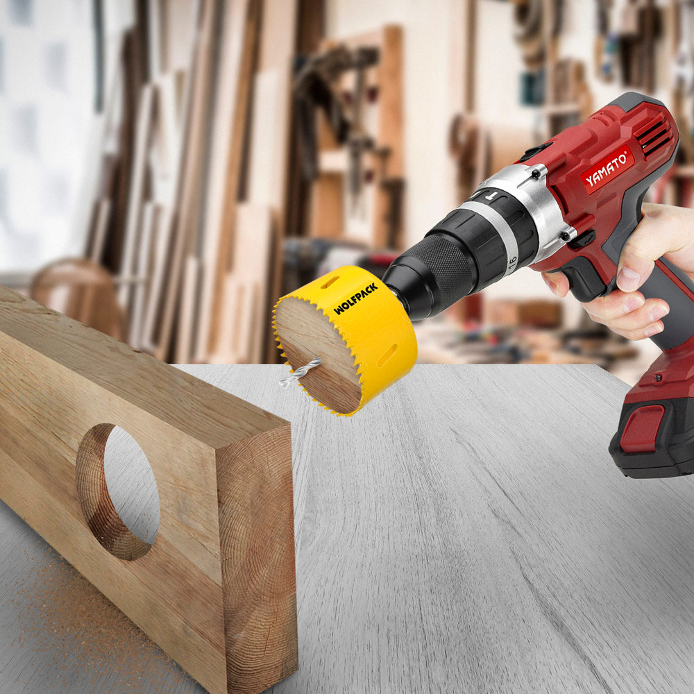 Corona sierra bimetal ø 14 mm templado termico, base reforzada. Corona madera, broca agujeros madera, acero, hierro, plásticos