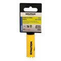 Corona sierra bimetal ø 20 mm templado termico, base reforzada. Corona madera, broca agujeros madera, acero, hierro, plásticos