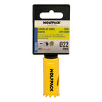 Corona sierra bimetal ø 22 mm templado termico, base reforzada. Corona madera, broca agujeros madera, acero, hierro, plásticos