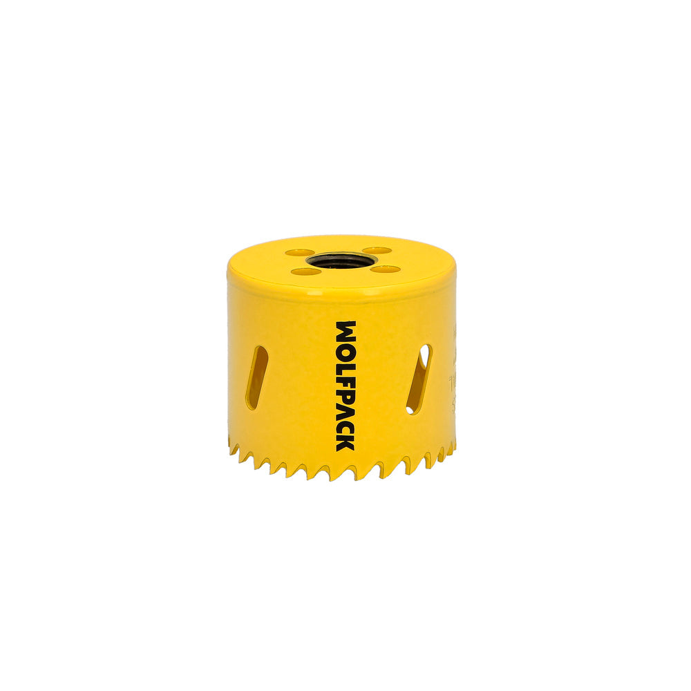 Corona sierra bimetal ø 57 mm templado termico, base reforzada. Corona madera, broca agujeros madera, acero, hierro, plásticos