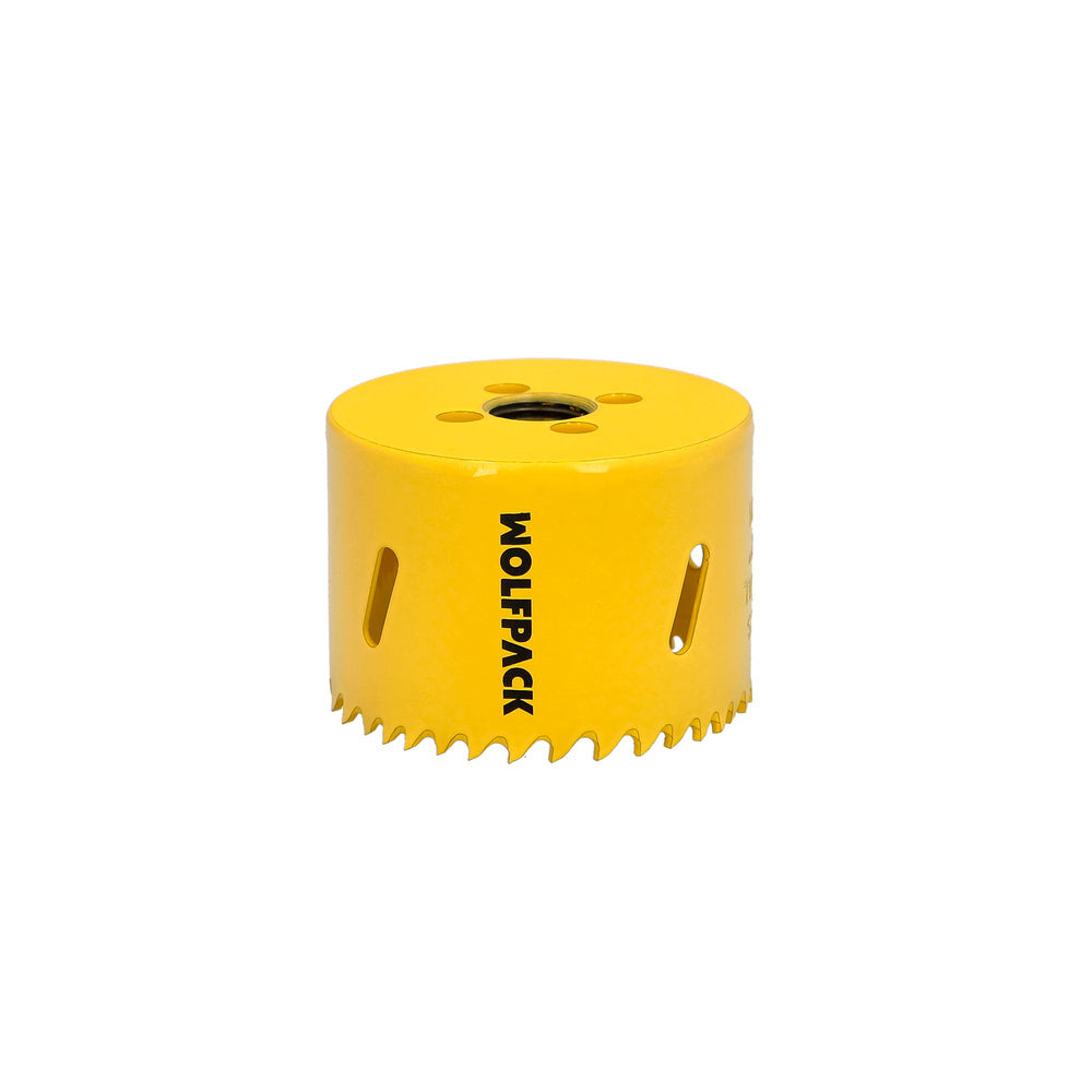 Corona sierra bimetal ø 64 mm templado termico, base reforzada. Corona madera, broca agujeros madera, acero, hierro, plásticos