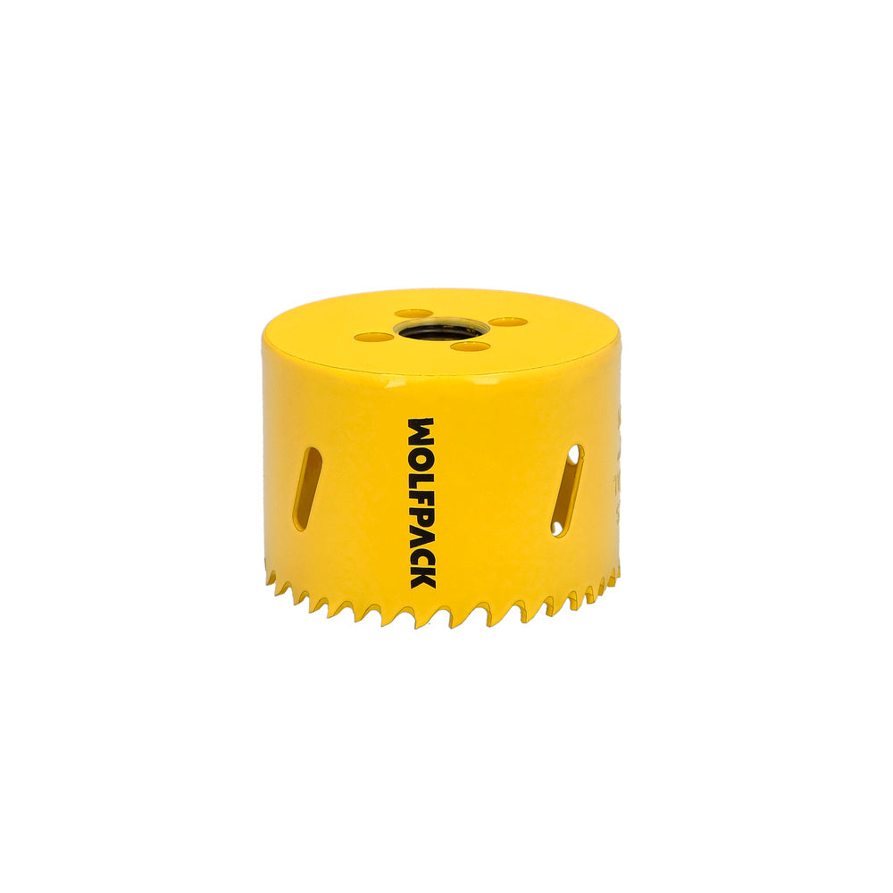 Corona sierra bimetal ø 65 mm templado termico, base reforzada. Corona madera, broca agujeros madera, acero, hierro, plásticos