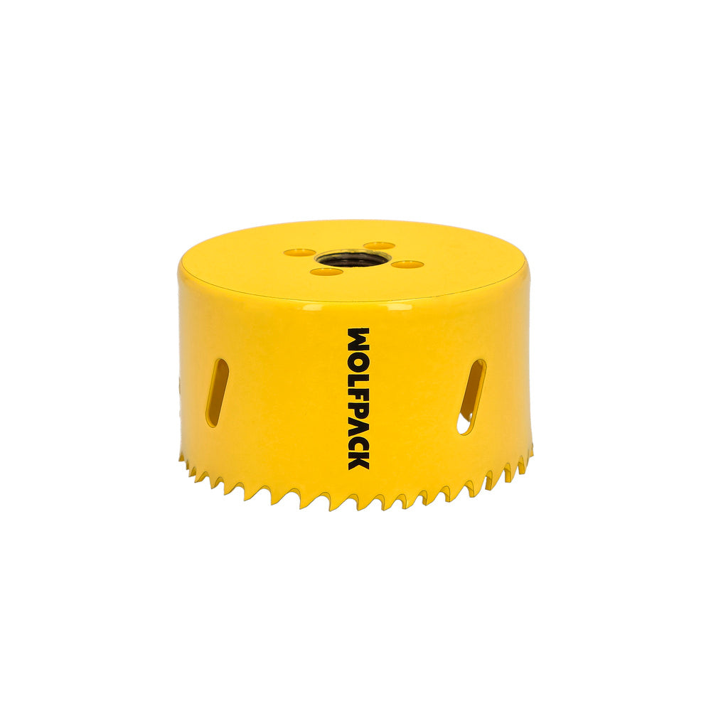 Corona sierra bimetal ø 76 mm templado termico, base reforzada. Corona madera, broca agujeros madera, acero, hierro, plásticos