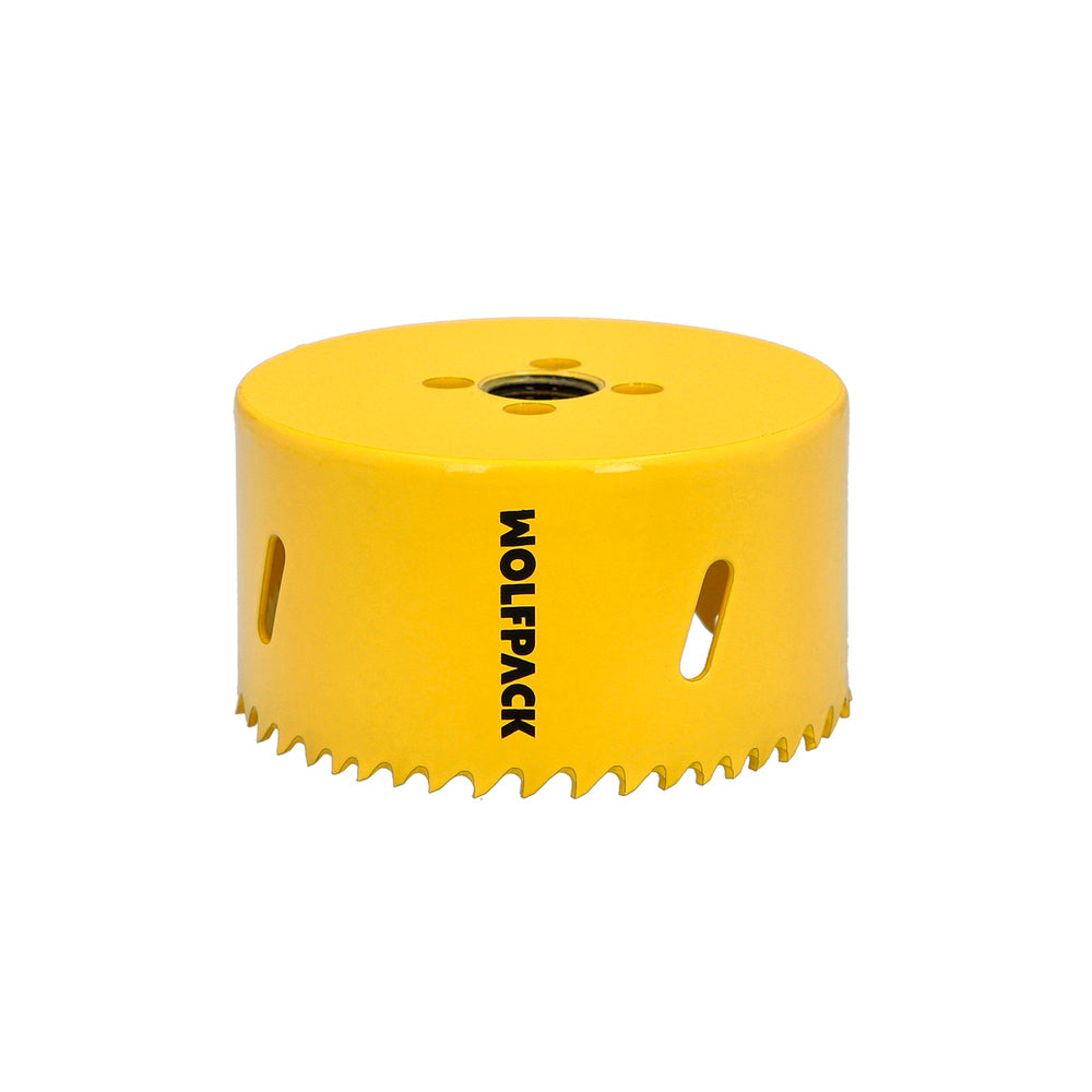 Corona sierra bimetal ø 86 mm templado termico, base reforzada. Corona madera, broca agujeros madera, acero, hierro, plásticos