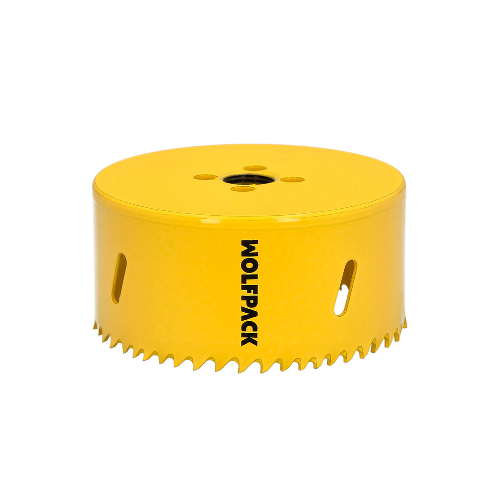 Corona sierra bimetal ø 92 mm templado termico, base reforzada. Corona madera, broca agujeros madera, acero, hierro, plásticos
