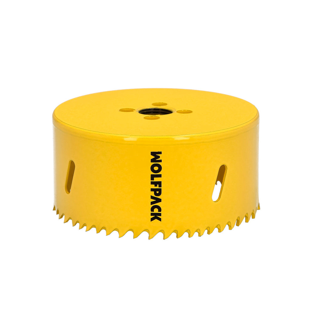 Corona sierra bimetal ø 95 mm templado termico, base reforzada. Corona madera, broca agujeros madera, acero, hierro, plásticos