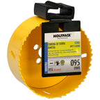 Corona sierra bimetal ø 95 mm templado termico, base reforzada. Corona madera, broca agujeros madera, acero, hierro, plásticos