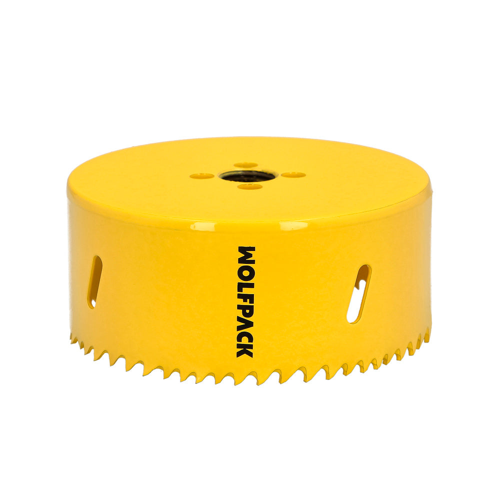 Corona sierra bimetal ø 102 mm templado termico, base reforzada. Corona madera, broca agujeros madera, acero, hierro, plásticos