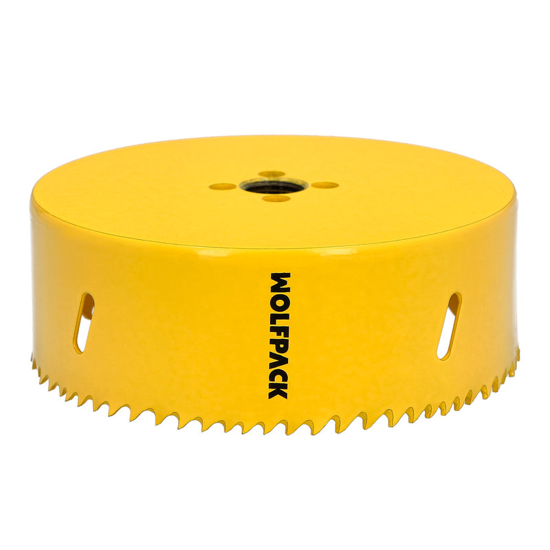 Corona sierra bimetal ø 121 mm. templado térmico, base reforzada. corona madera, broca agujeros madera, acero, hierro, plásticos