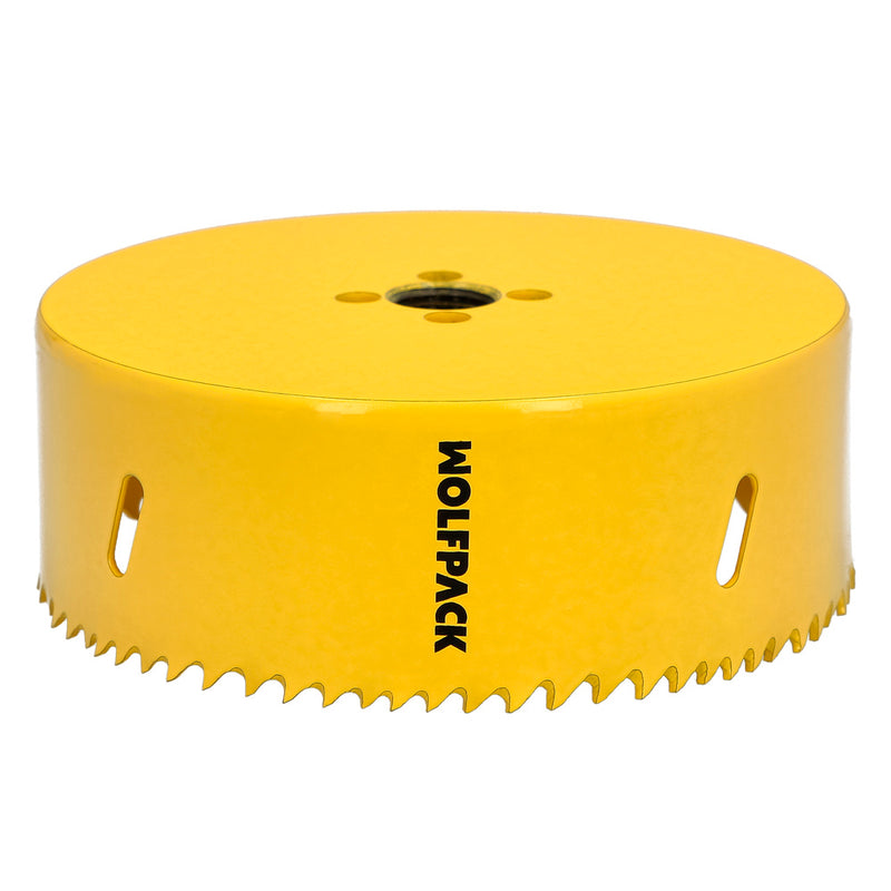 Corona sierra bimetal ø 127 mm. templado térmico, base reforzada. corona madera, broca agujeros madera, acero, hierro, plásticos