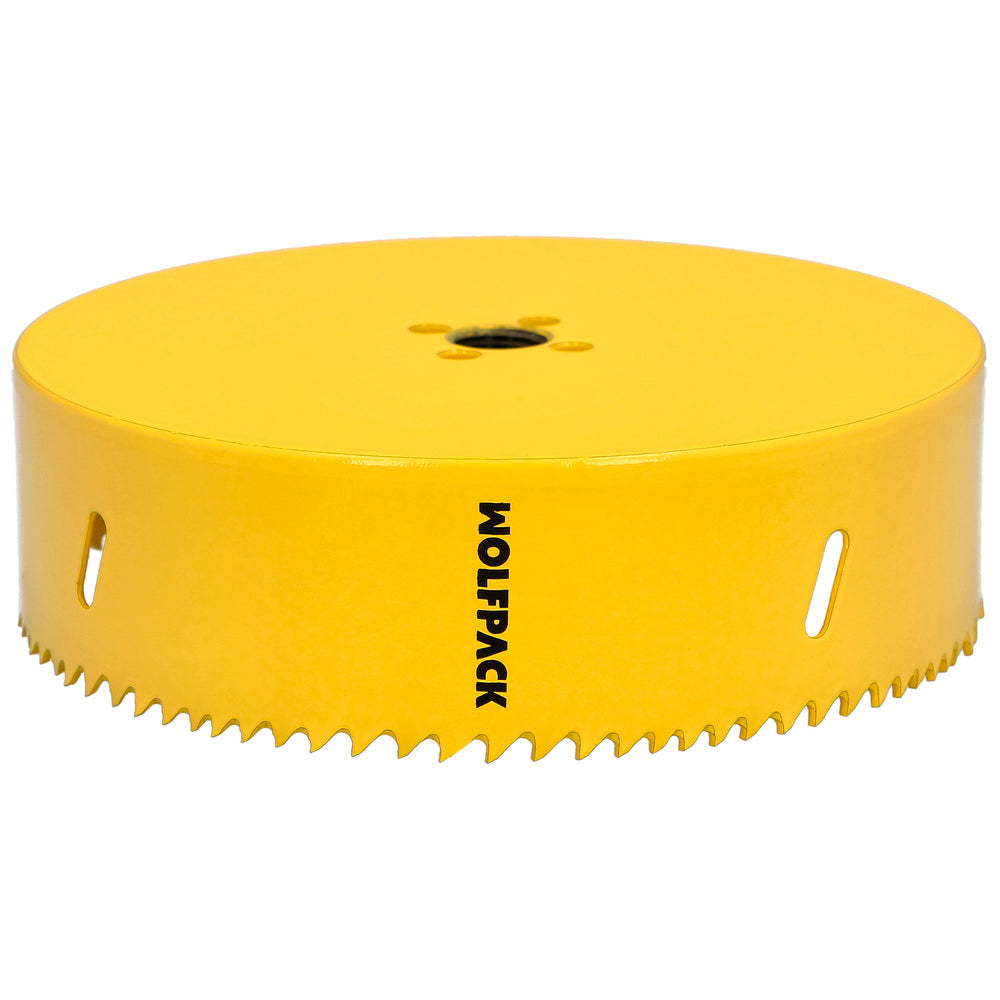 Corona sierra bimetal ø 152 mm templado termico, base reforzada. Corona madera, broca agujeros madera, acero, hierro, plásticos