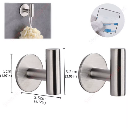 Silver set of adhesive bathroom holders