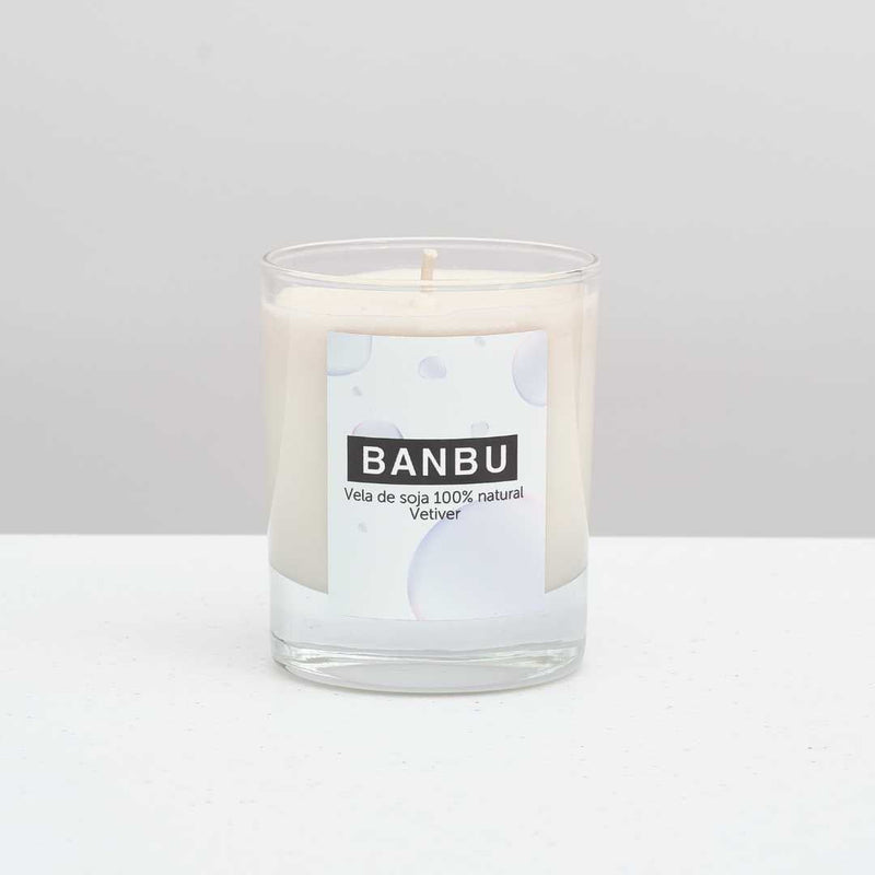 Vela de soja aroma vetiver natural relajante para casa