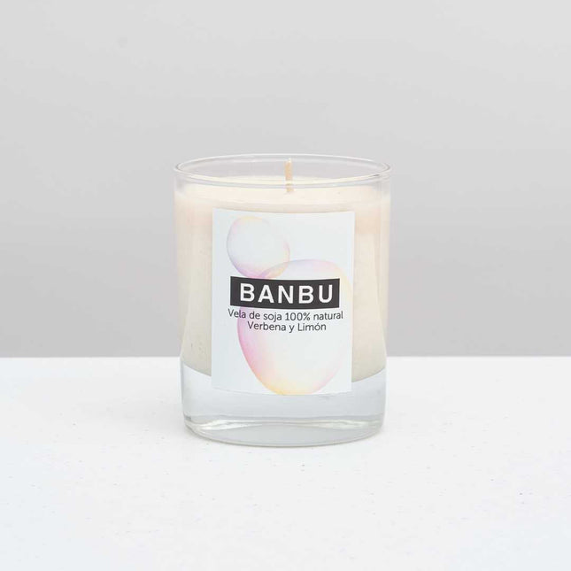 Vela de soja natural aroma verbena y limón para el hogar
