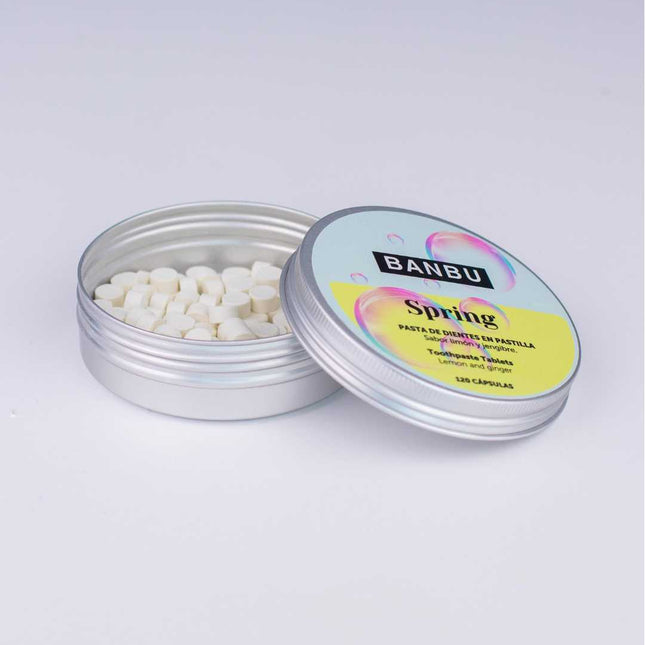 Pasta de dientes en pastilla anticaries y antiplaca