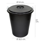 Community plastic trash can with lid, 50 liters