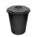 Community plastic trash can with lid, 50 liters
