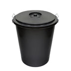Community plastic trash can with lid, 50 liters