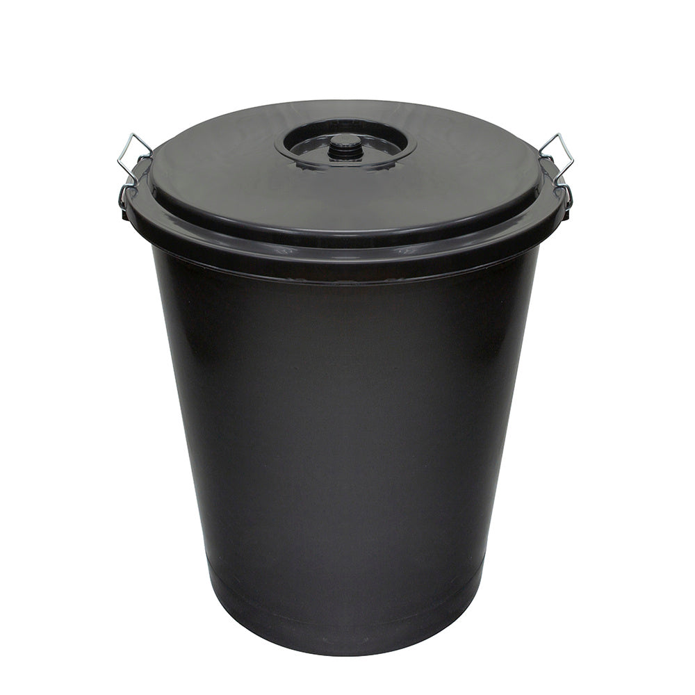 Community plastic trash can with lid, 50 liters