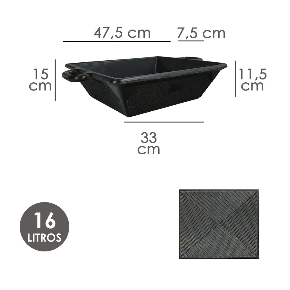 Gaveta de borracha de pedreiro n.º 2 16 L