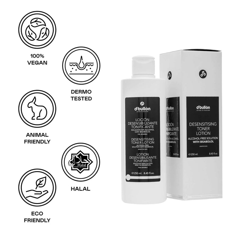 Loción desensibilizante tonificante para piel sensible